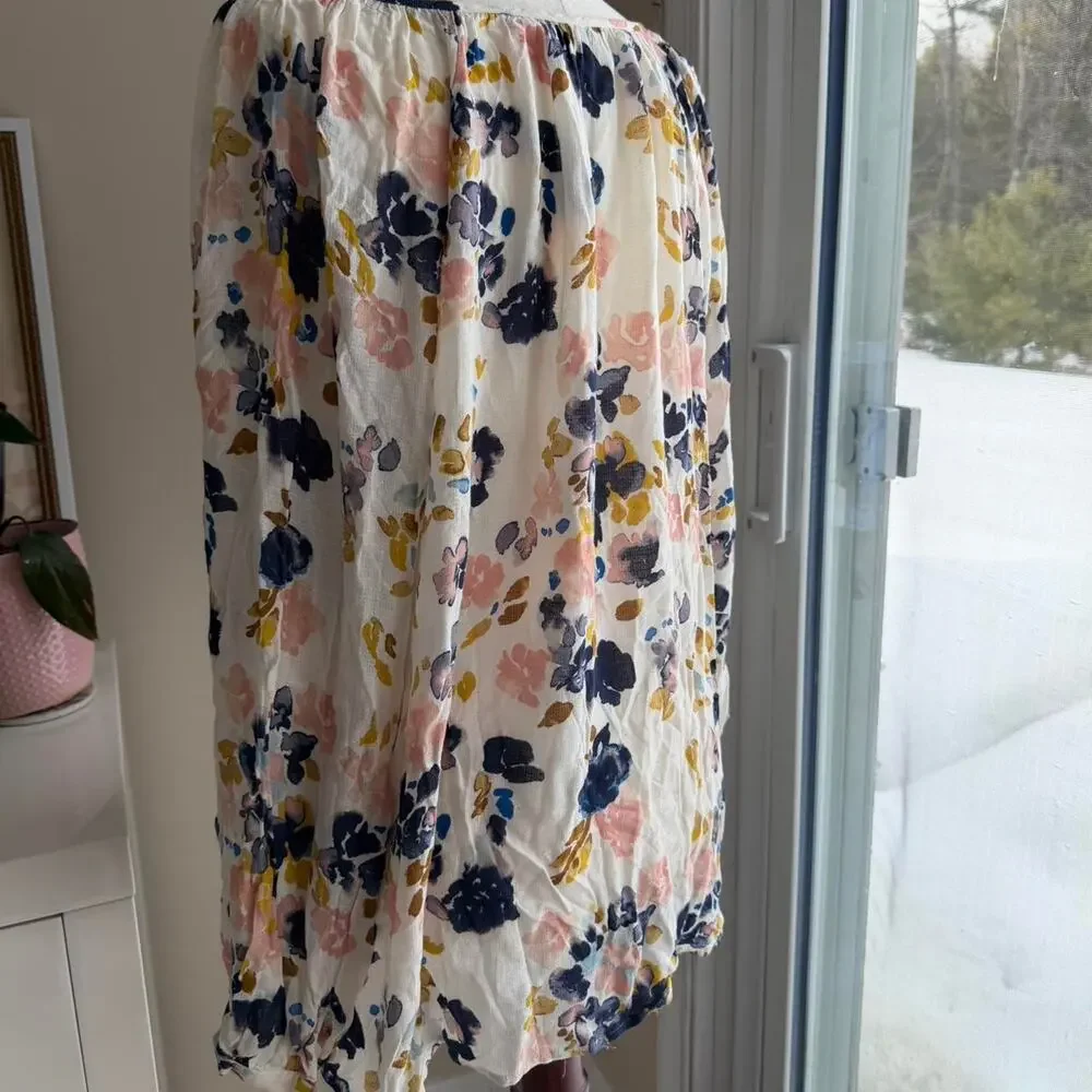 Lucky Brand Watercolor Floral Long Sleeve Blouse Large - Picture 4 of 5
